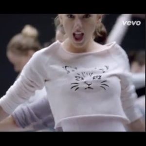 Supper cute TS kitty cat cropped sweatshirt